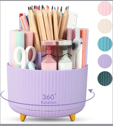 Home desktop rotatable dustproof large capacity pen holder storage box bathroom cosmetics sundries storage box