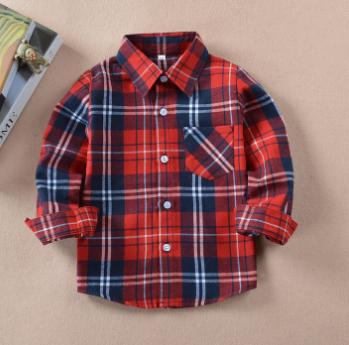 Boys' check flannel shirt