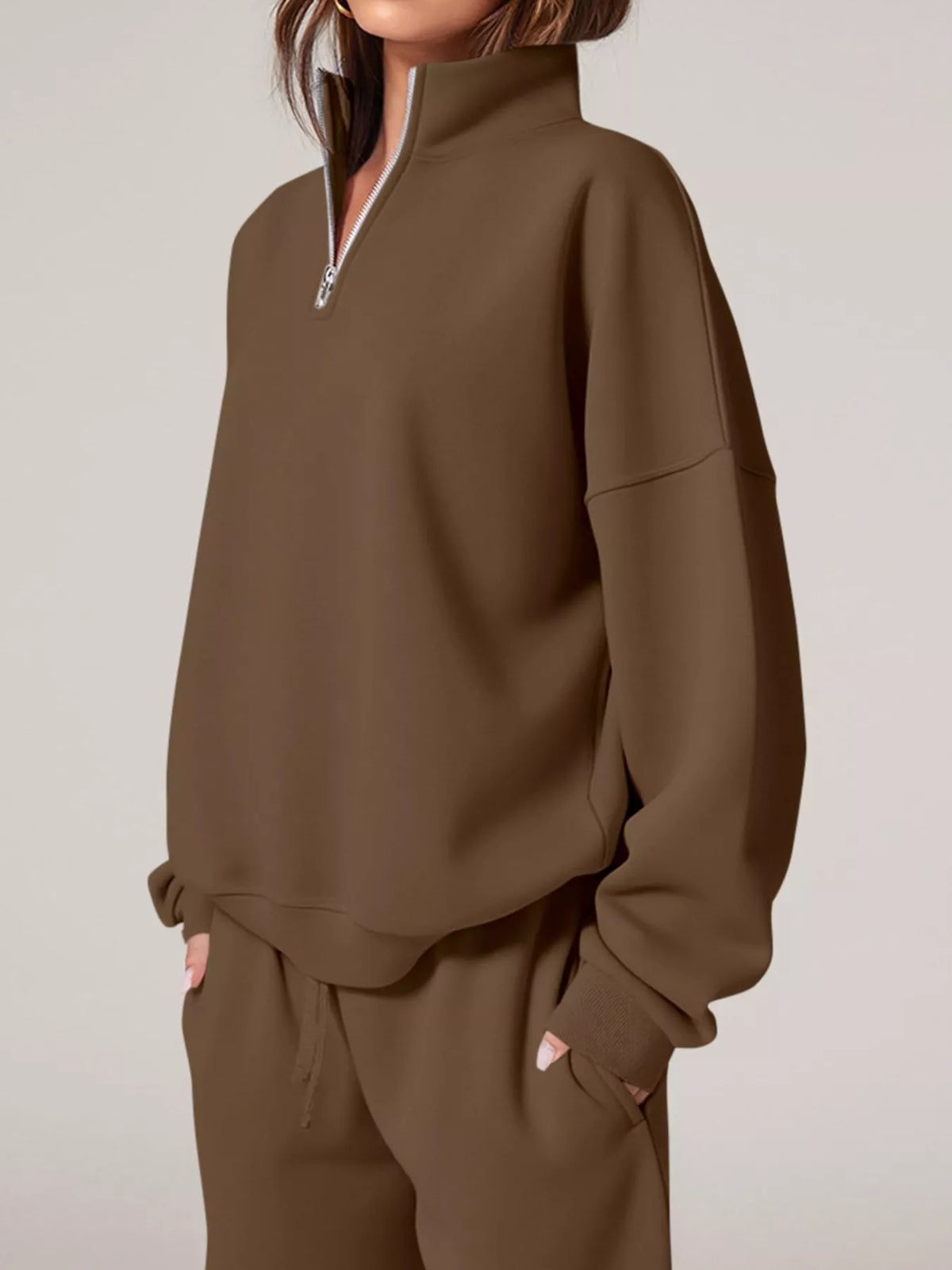 Half-zip sweatshirt set