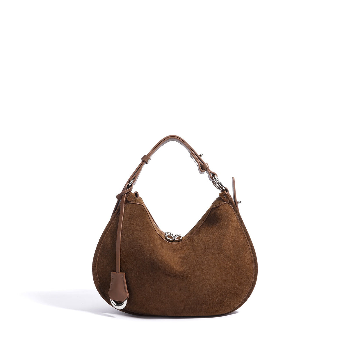 Matte leather crescent bag