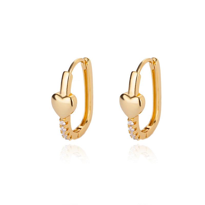 Pavé gold hoop earrings