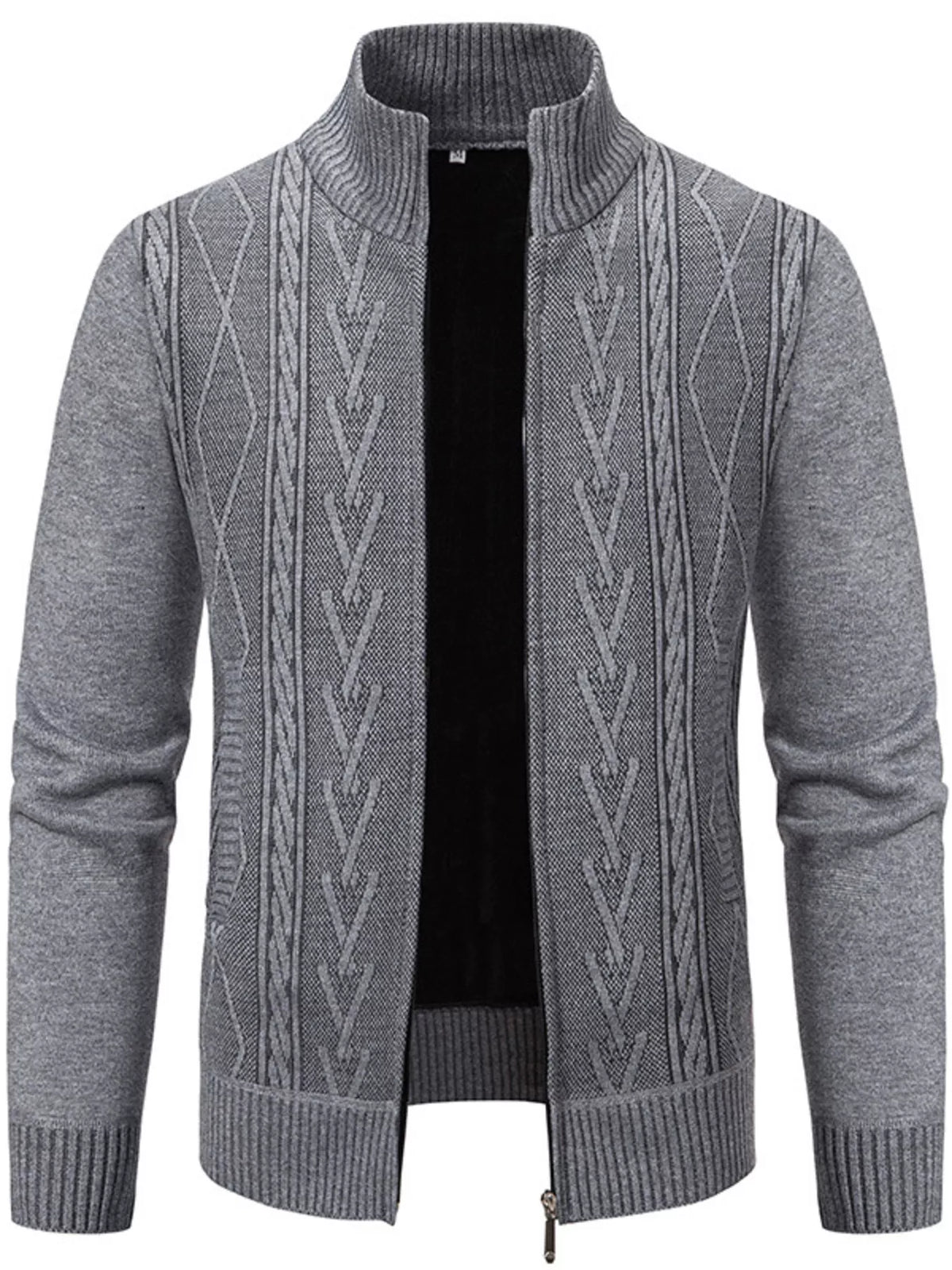 Cable-knit zip cardigan