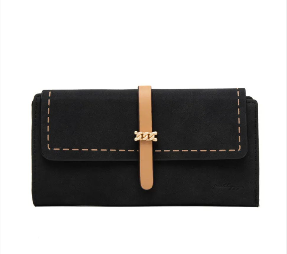 Stitched long wallet
