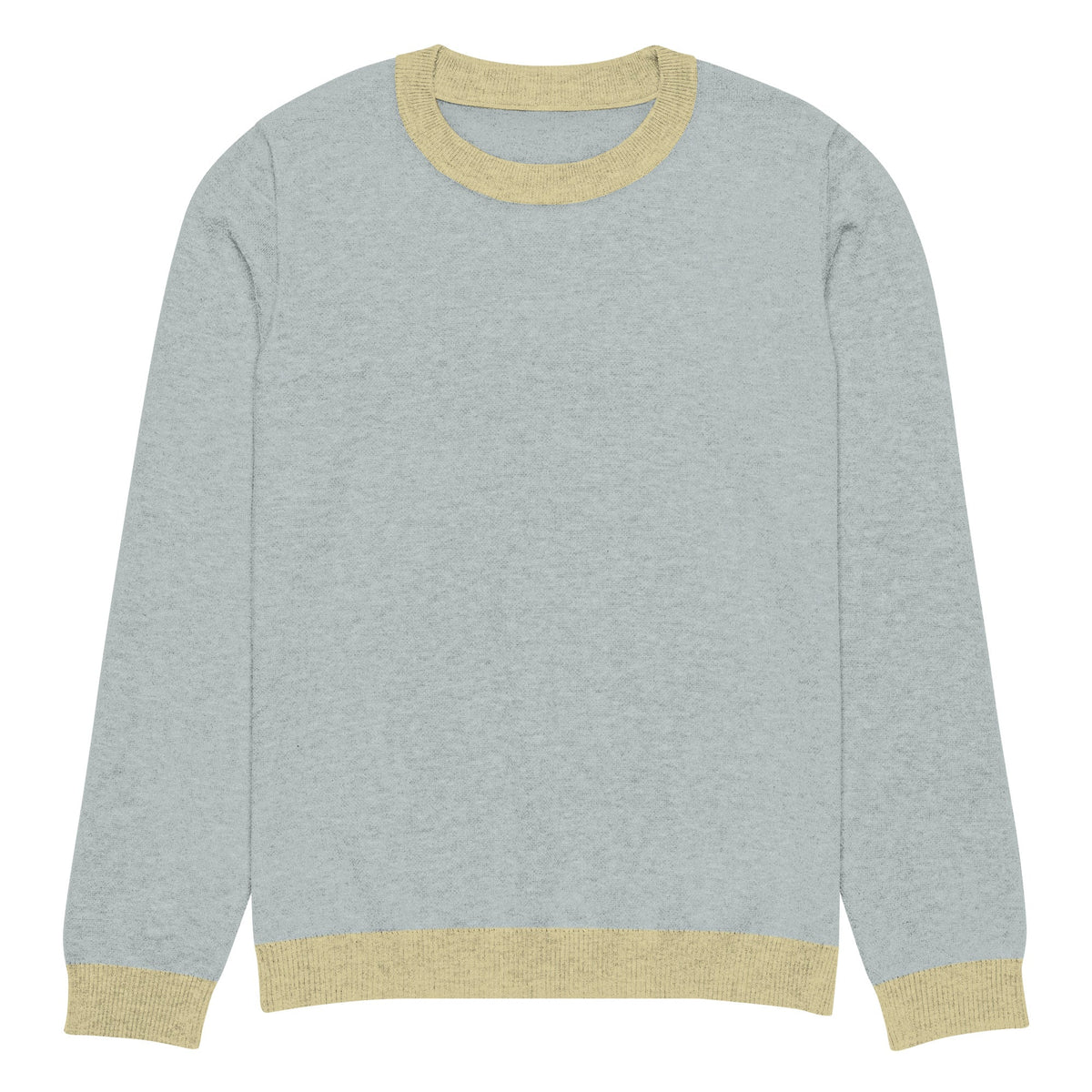 Grey textured crew knit