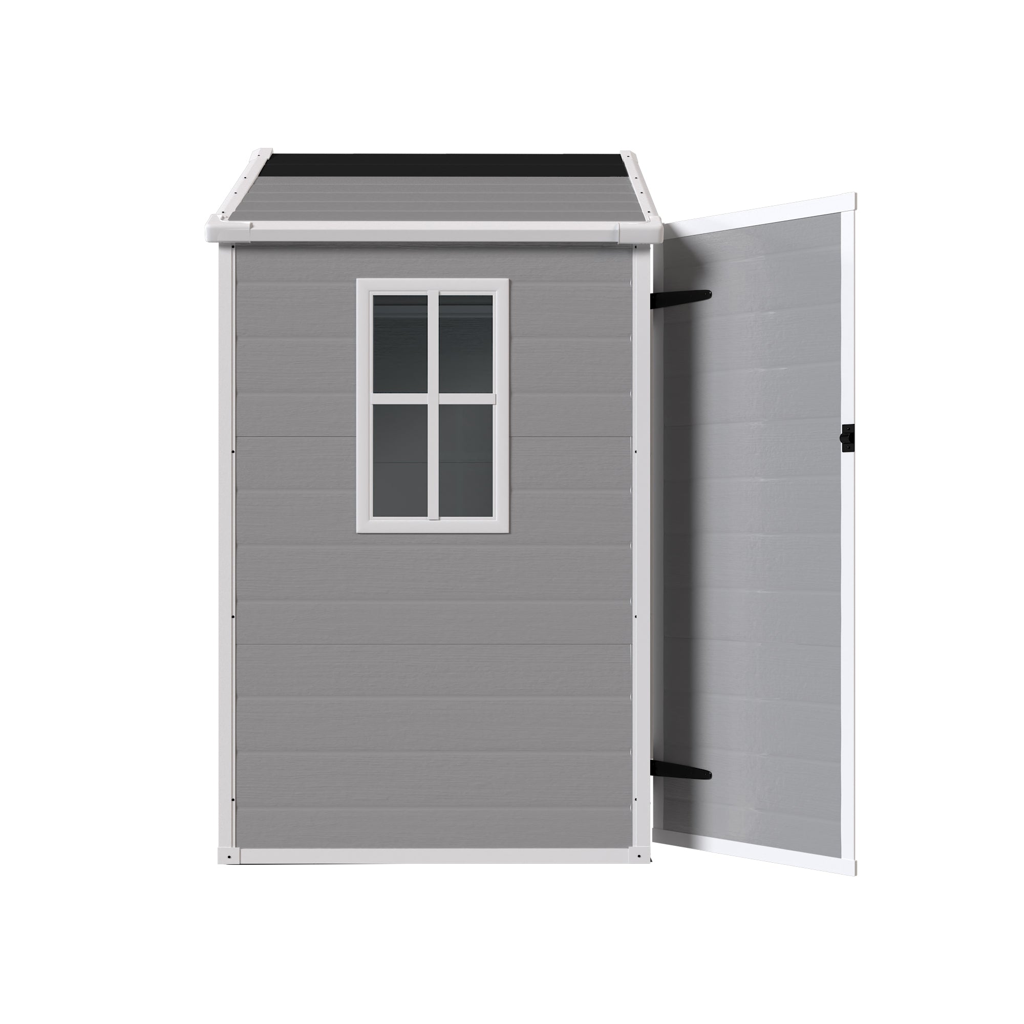 6' x 4.4' Resin Weather Resistant Outdoor Storage Shed with Floor for Garden,Backyard,Pool Tool, Light Grey