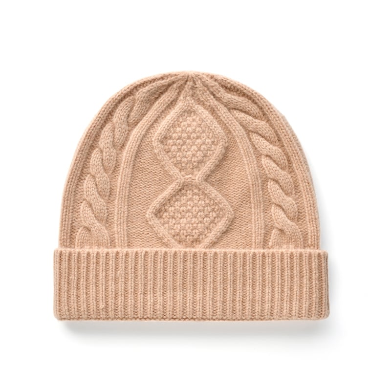 Cable-knit wool beanie