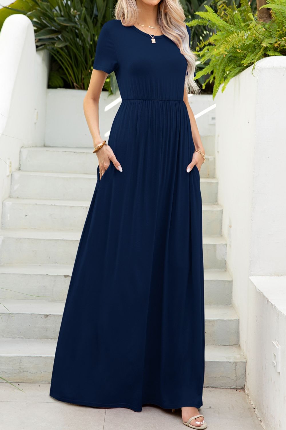 Maxi tee dress with pockets
