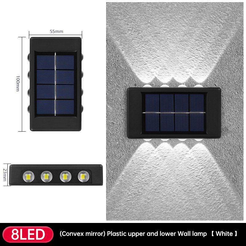 Solar Dual Head Wall Lamp, Outdoor Courtyard Lamp, Waterproof, Outdoor Upper and Lower Emitting Wall Courtyard Lamp