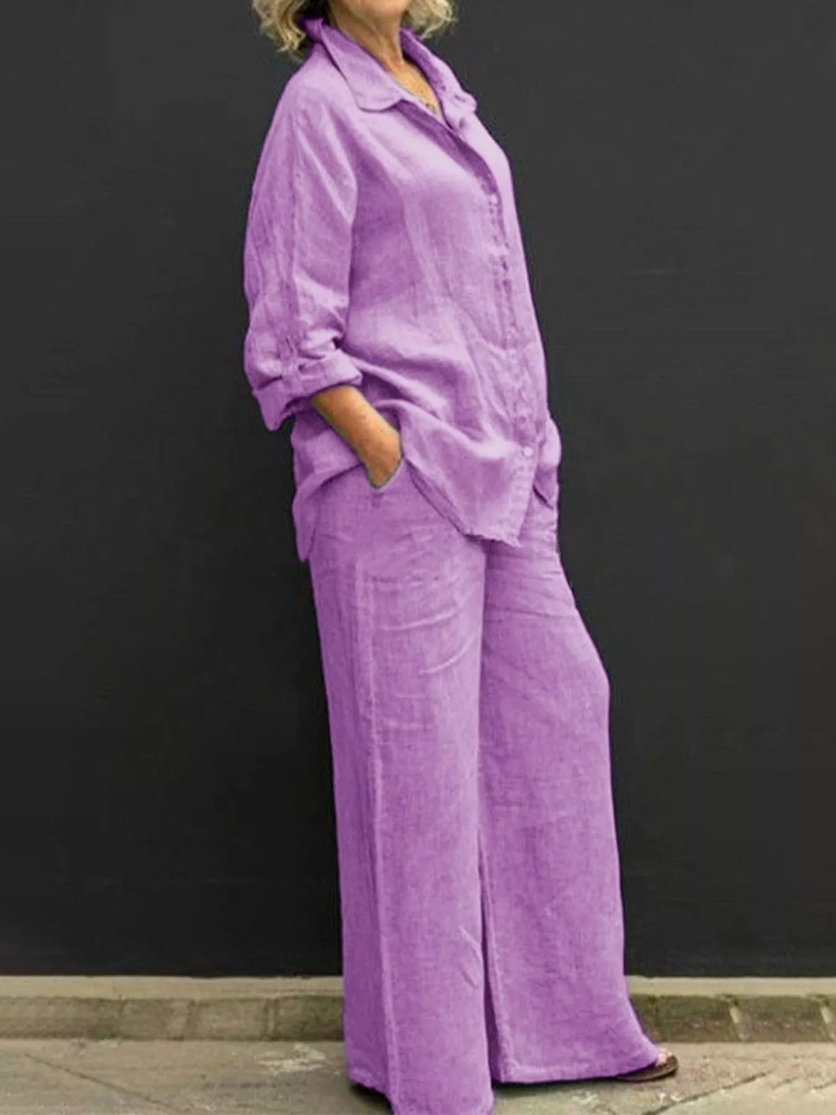 Shirt and pants set – purple