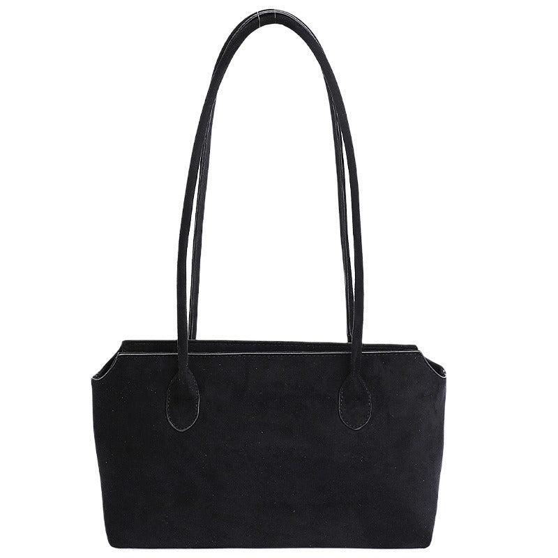 Suede-look East-West bag