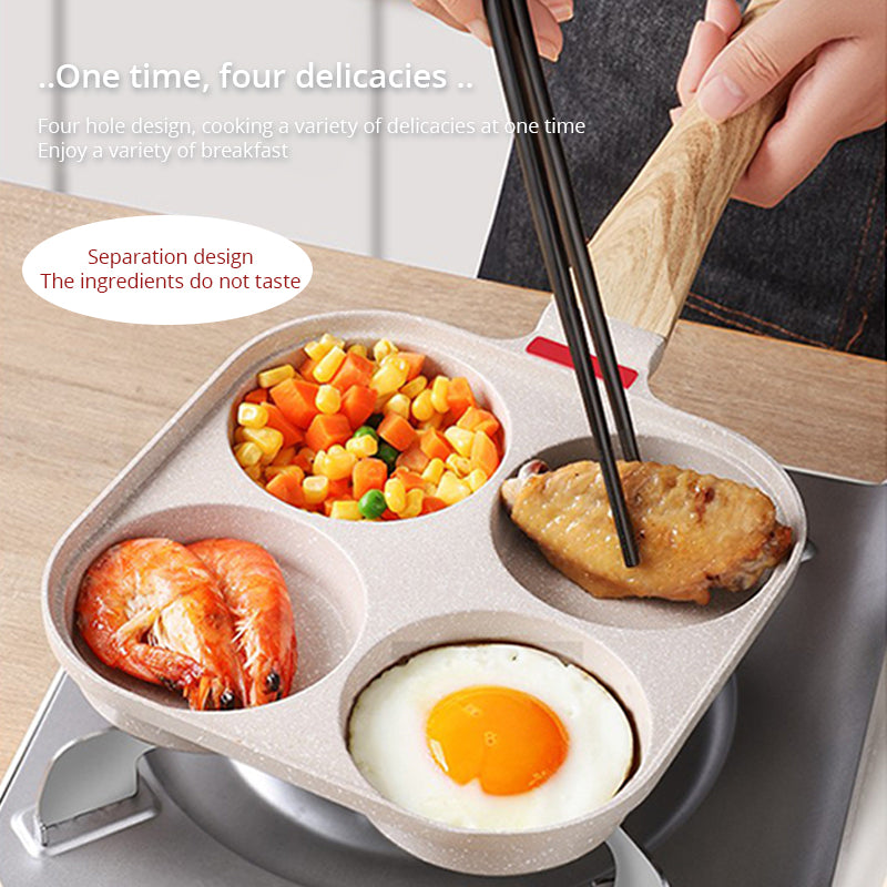 Fried Egg Burger Machine Frying Pan Non-Stick Surface Household Four Hole Breakfast Pan Fried Egg Divine Tool Pancake Pan