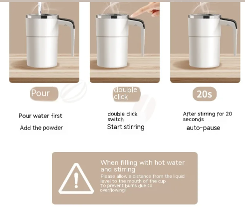 Self-stirring coffee mug