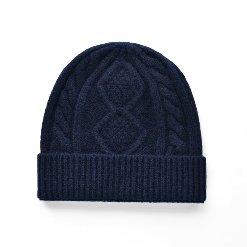 Cable-knit wool beanie
