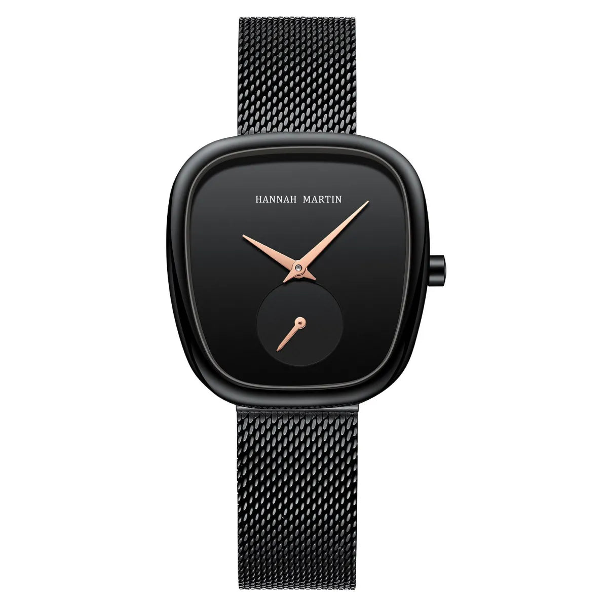 Square mesh-strap watch