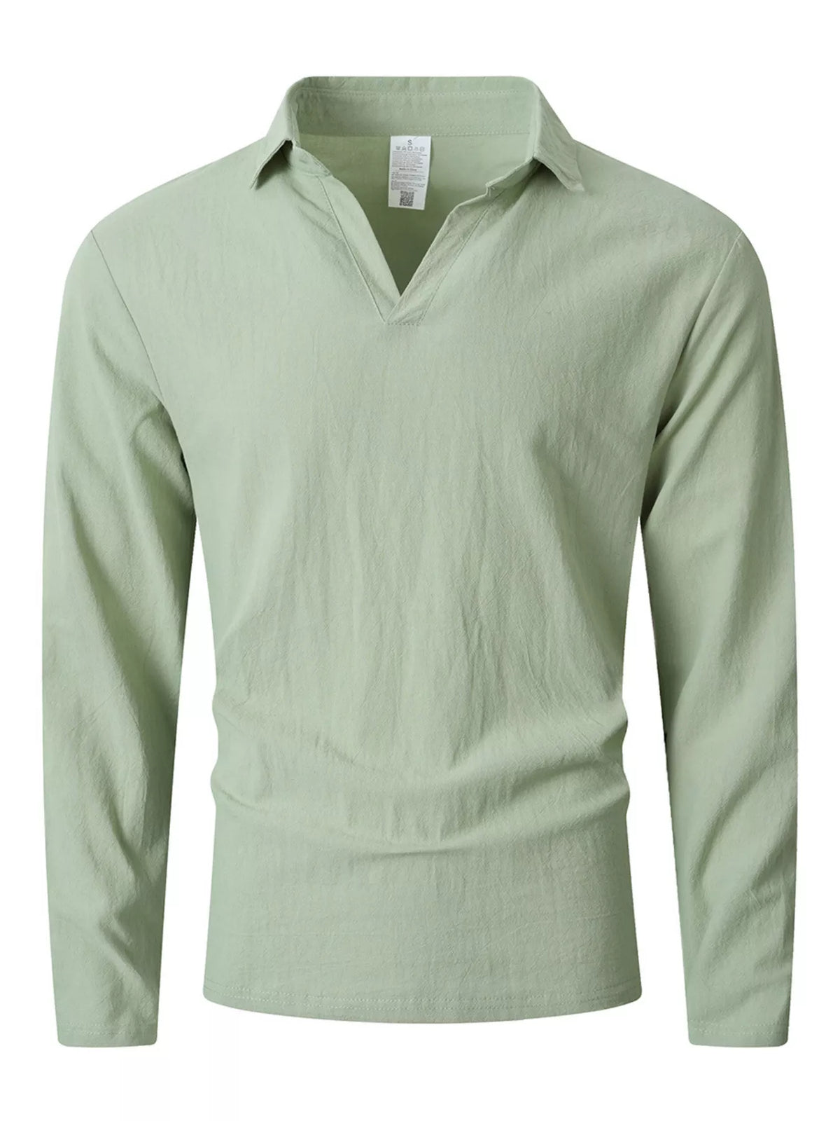 Casual long sleeve linen-blend shirt