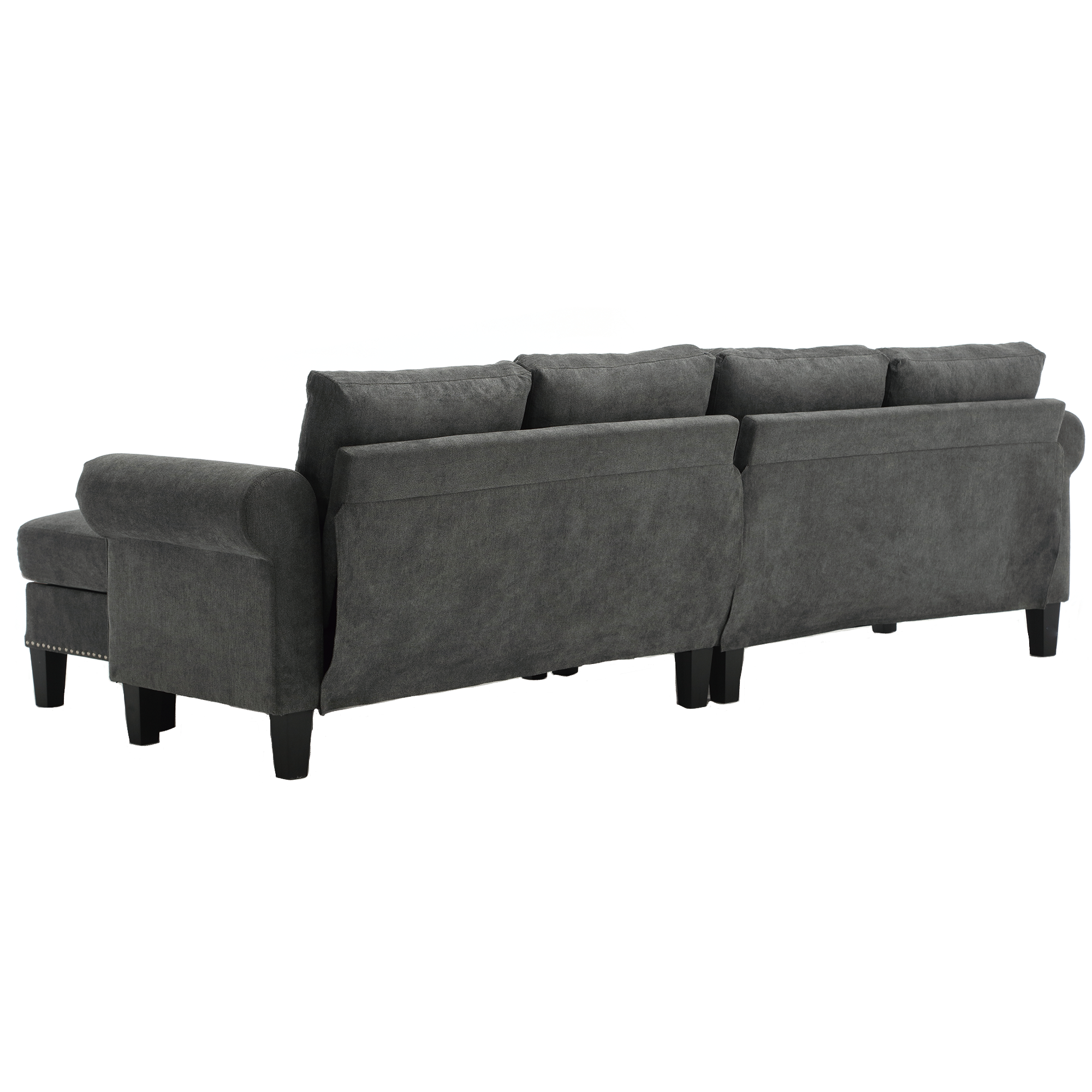 Convertible Sectional Sofa with Storage,L-shaped sofa Modern Linen Fabric Sectional Couches for Living Room,Gray