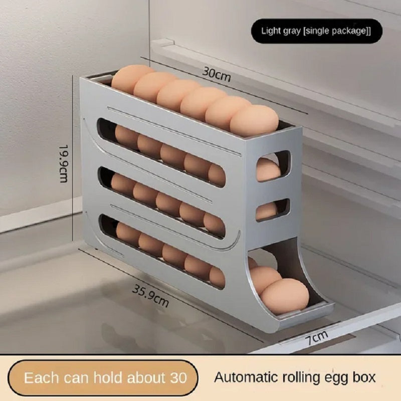 Refrigerator Egg Storage Box Automatic Scrolling Egg Holder Kitchen Large Capacity Dedicated Rolling Egg Storage Box for Kitchen