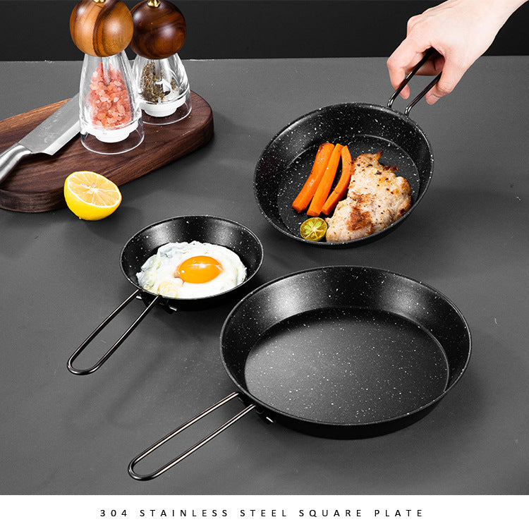 Stainless steel folding handle frying pan outdoor non stick folding fry pan frying pan