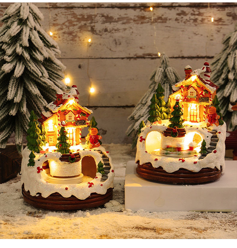 Christmas Gift Luminous Music House Decoration New Eight tone Box Night Light Hut