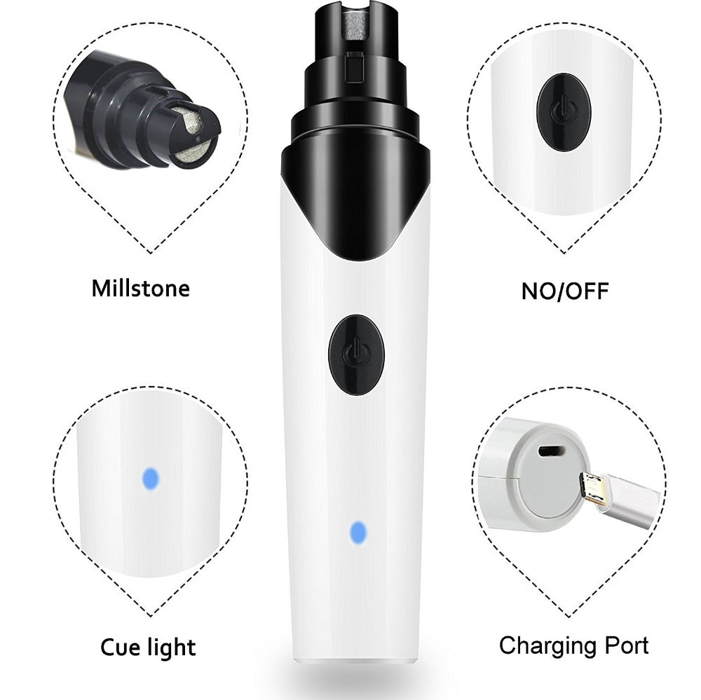 Rechargeable Dog Nail Grinders USB Charging Pet Nail Clippers Quiet Electric Dog Cat Paws Nail Grooming Trimmer Tools