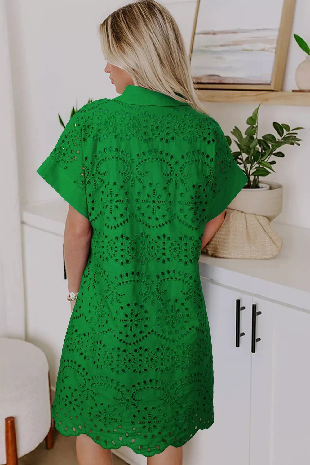 Eyelet collared dress
