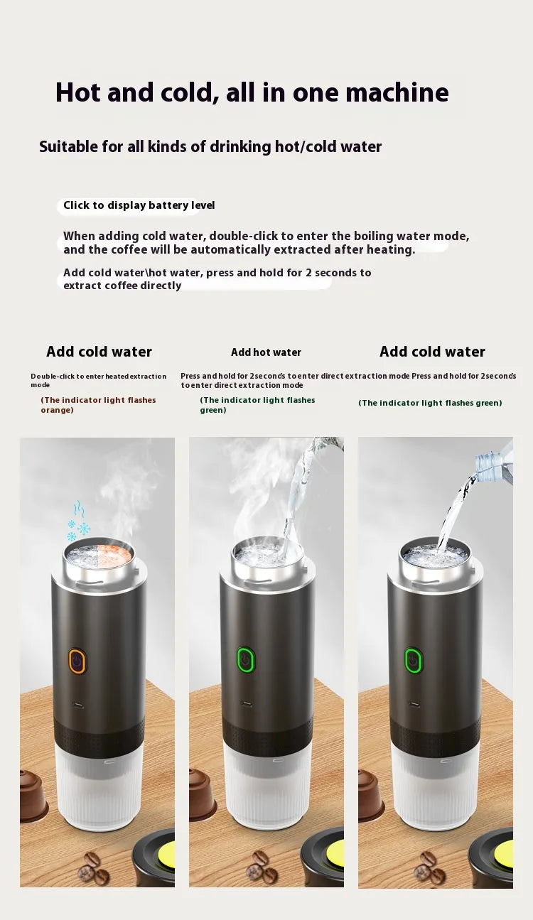 Portable capsule coffee maker