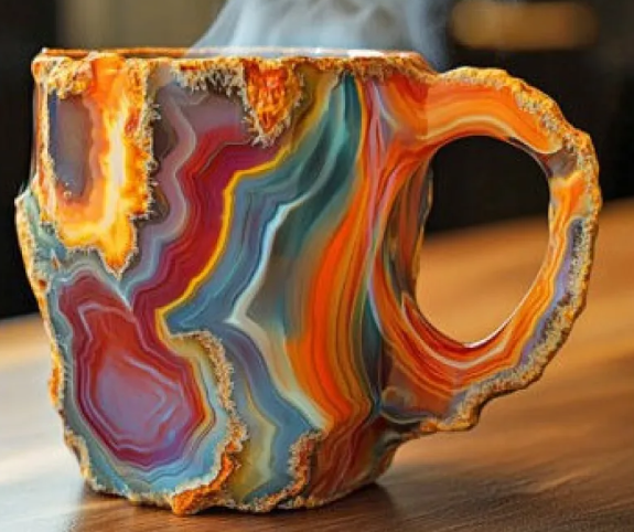 Crystal resin coffee cup