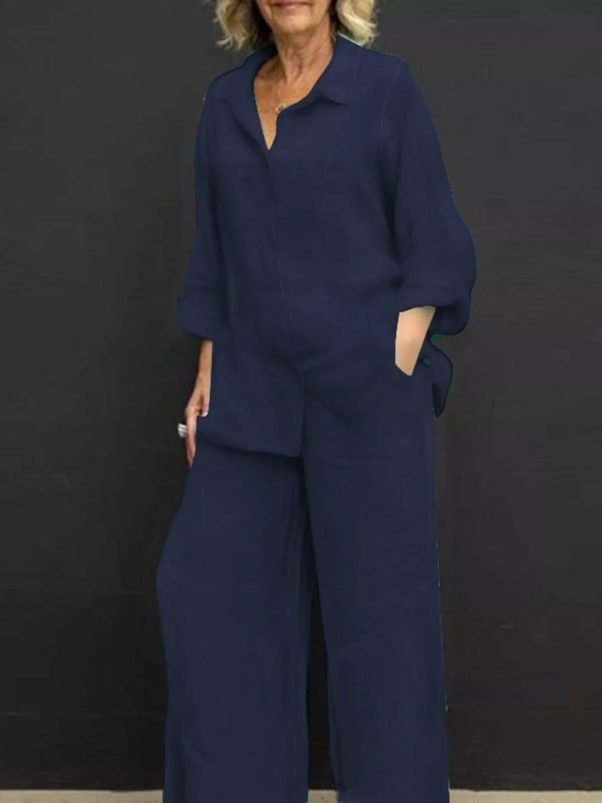Shirt and pants set – navy blue
