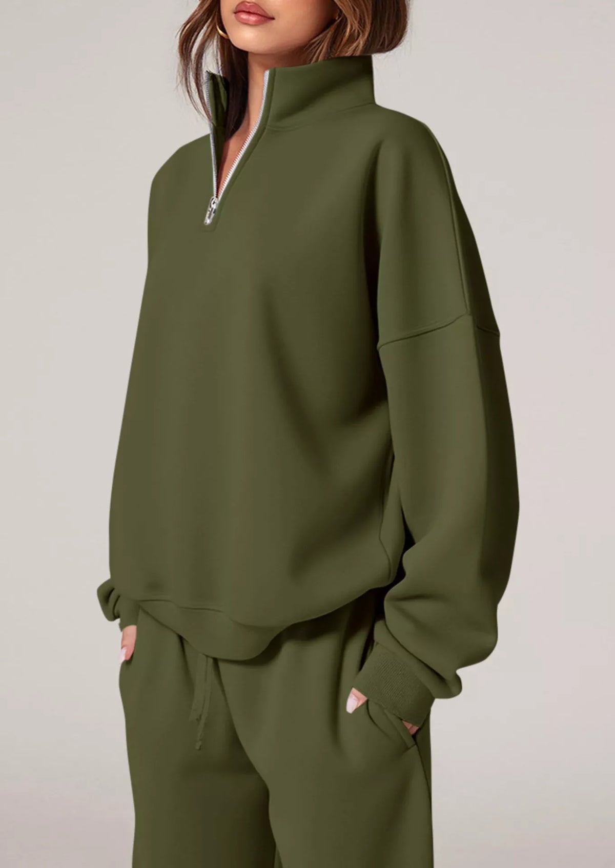 Half-zip sweatshirt set