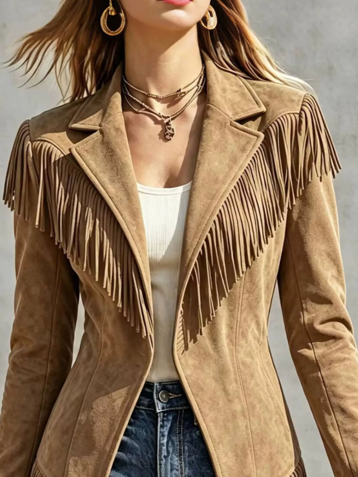 Western fringe jacket