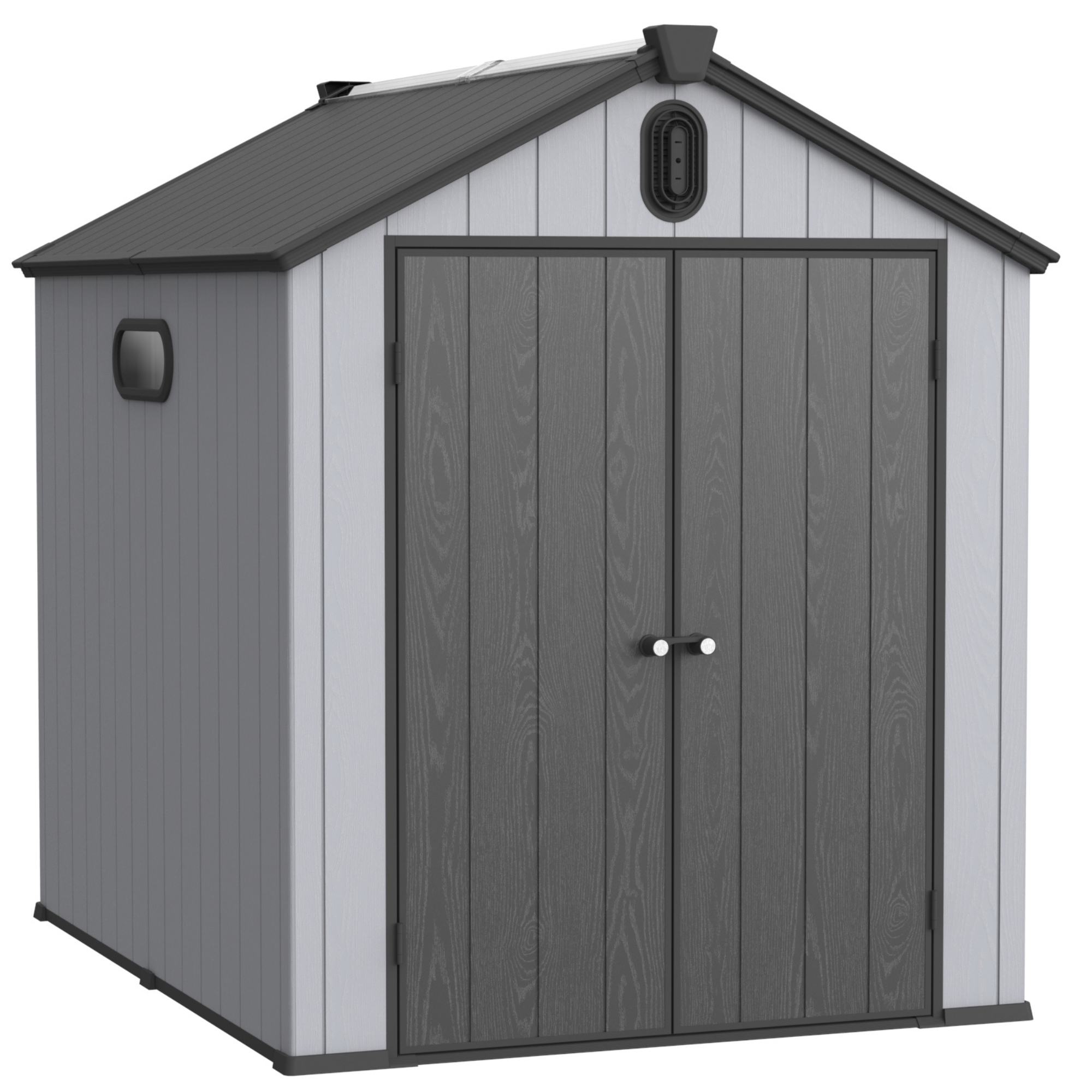 XWT012 6*8ft plastic storage shed for backyard garden big spire Tool storage