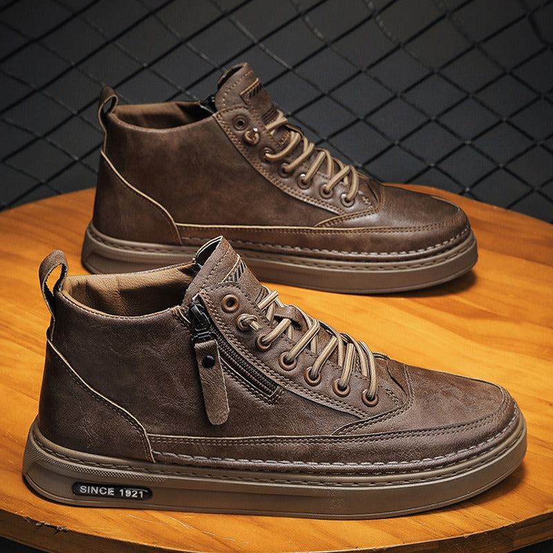 Martin boots, high top casual board shoes, trendy and versatile black workwear boots, sports and casual shoes for men