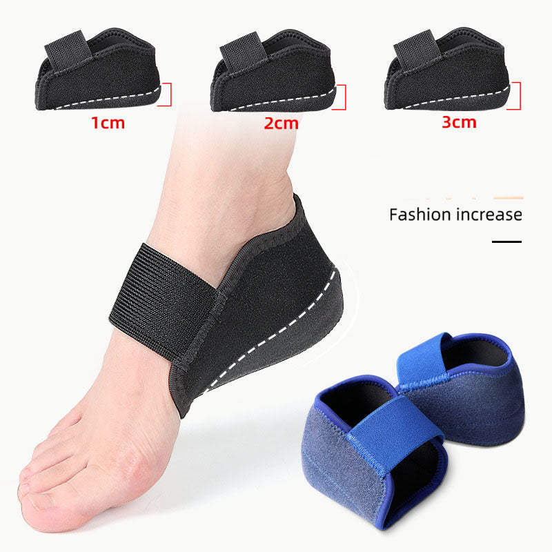 Height increasing heel cover, heel protection cover, shock-absorbing and pressure relieving Velcro heel