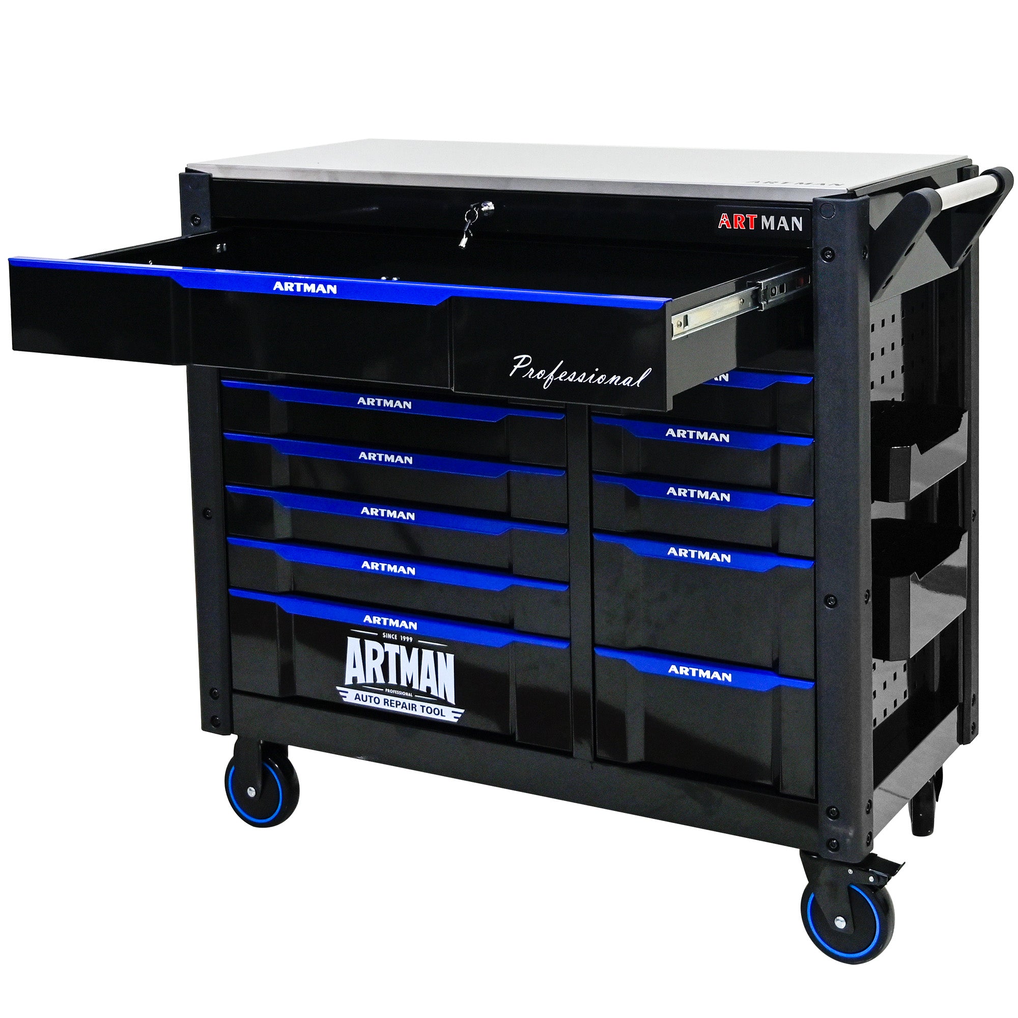 12-Layer Drawer Multi-Purpose Tool Cart With Wheels, Iron Top