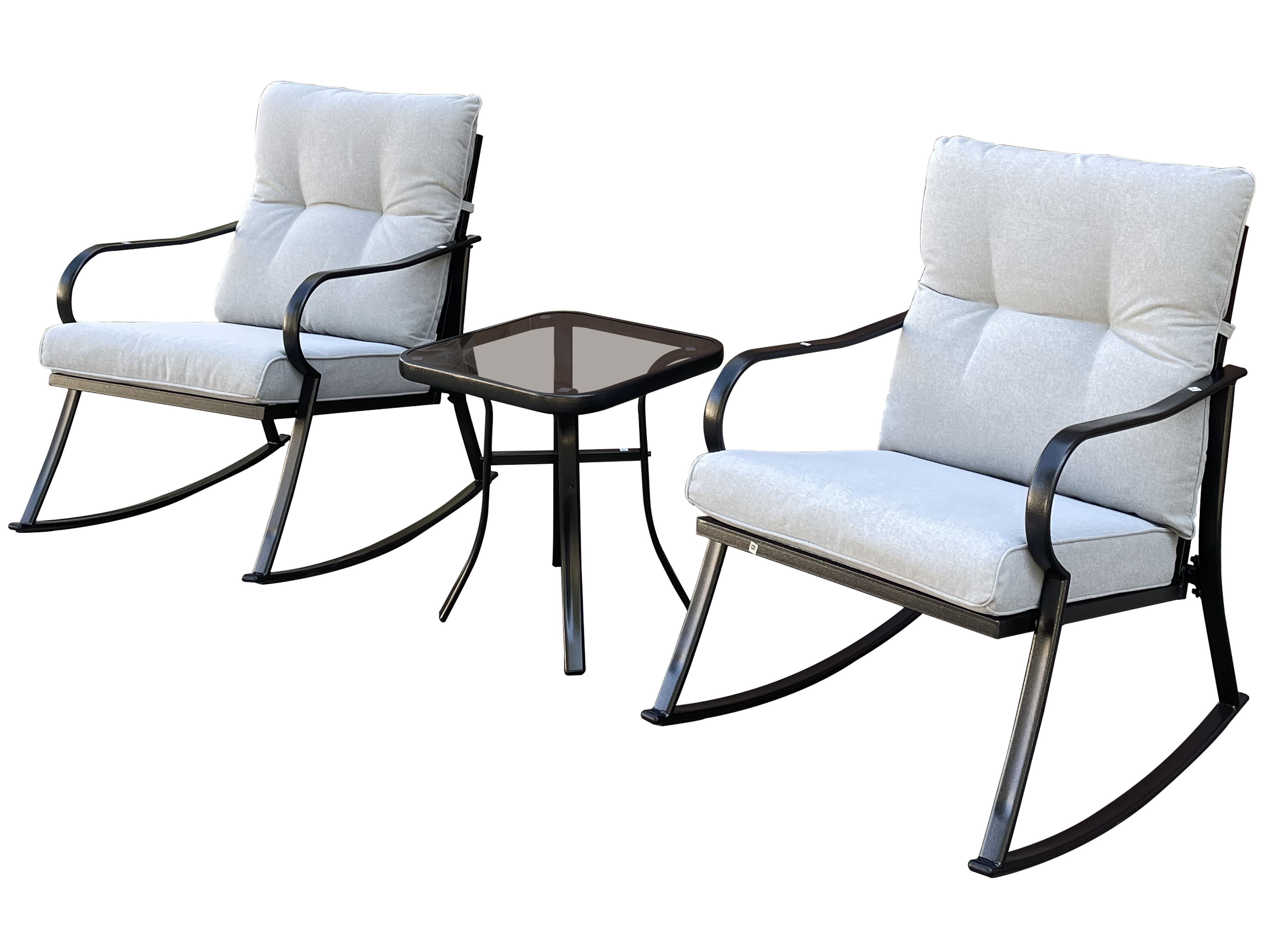 ROCKER SET CHAIR AND TEAPOY OFF-WHITE