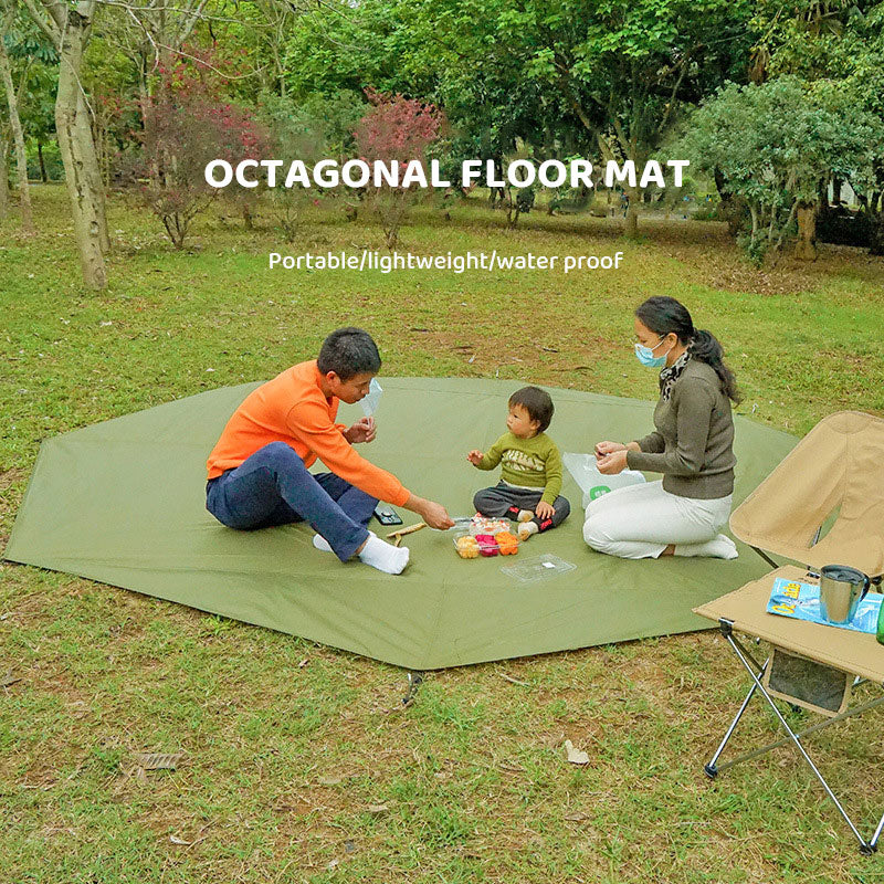 Outdoor Camping Tent Mat, Oversized Mat, Oxford Cloth, Waterproof, Moisture-Resistant, Wear-Resistant Polygonal Picnic Mat