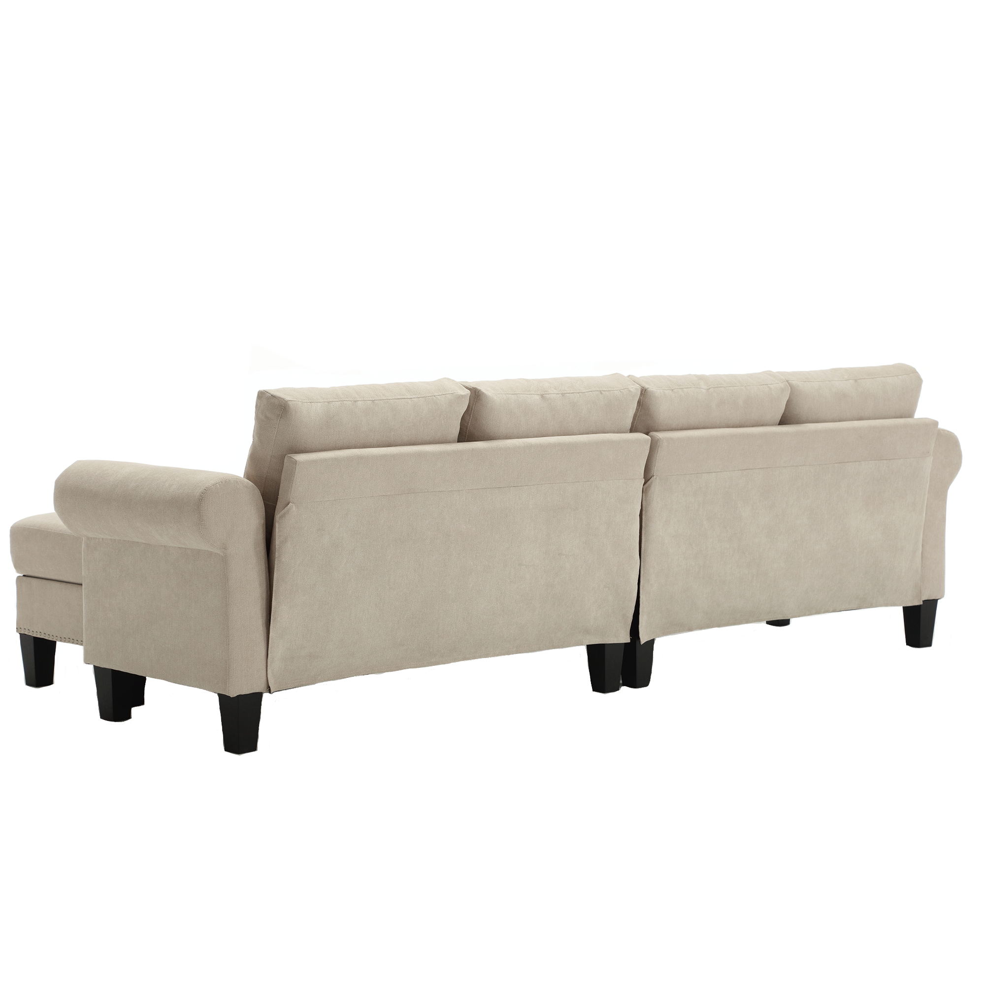 Convertible Sectional Sofa with Storage,L-shaped sofa,Four-seater sofa,Modern Linen Fabric Sectional Couches Beige