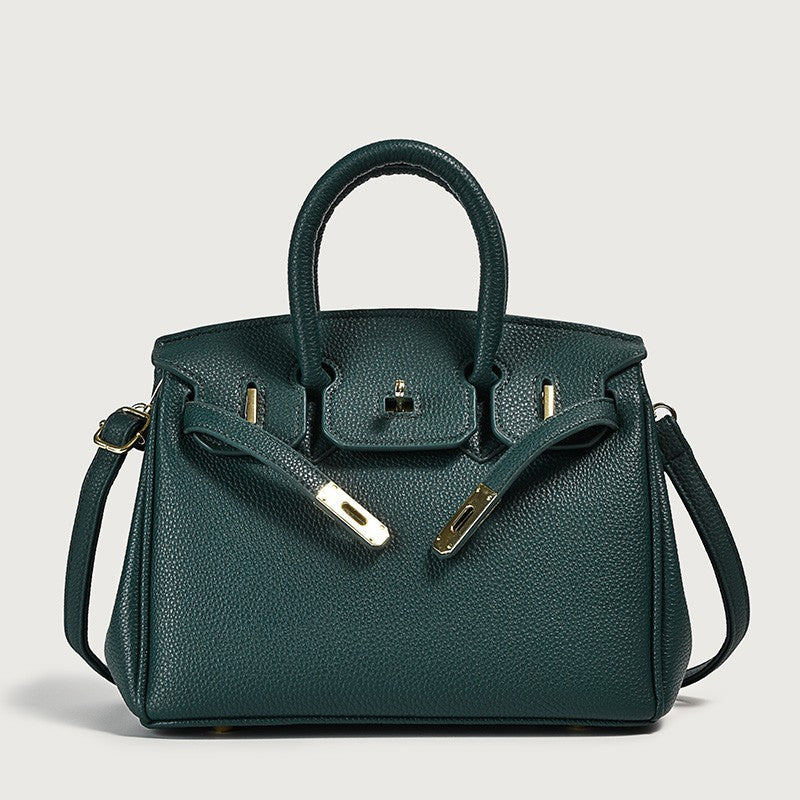 Vegan leather top-handle tote