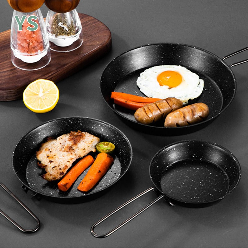 Stainless steel folding handle frying pan outdoor non stick folding fry pan frying pan