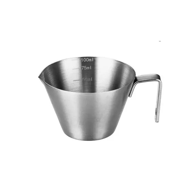 304 Stainless Steel Espresso Measuring Cup Small 100ml Espresso Shot Cup Dishwasher Safe V-Shaped Mouth