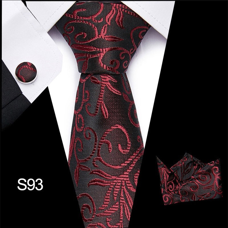 Men's tie three piece set cashew flower series fashion tie