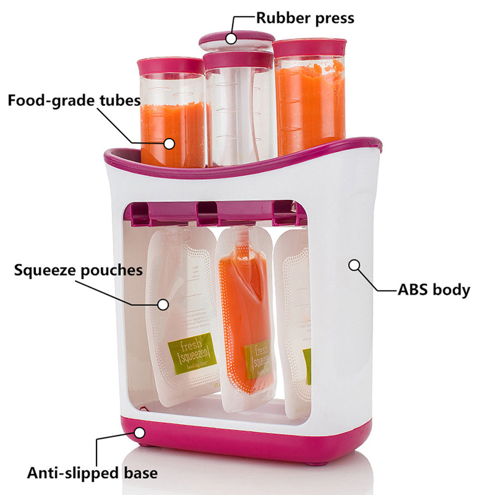 Squeeze Food Station Baby Food Organization Storage Containers Baby Food Maker Set Fruit Puree Packing Machine