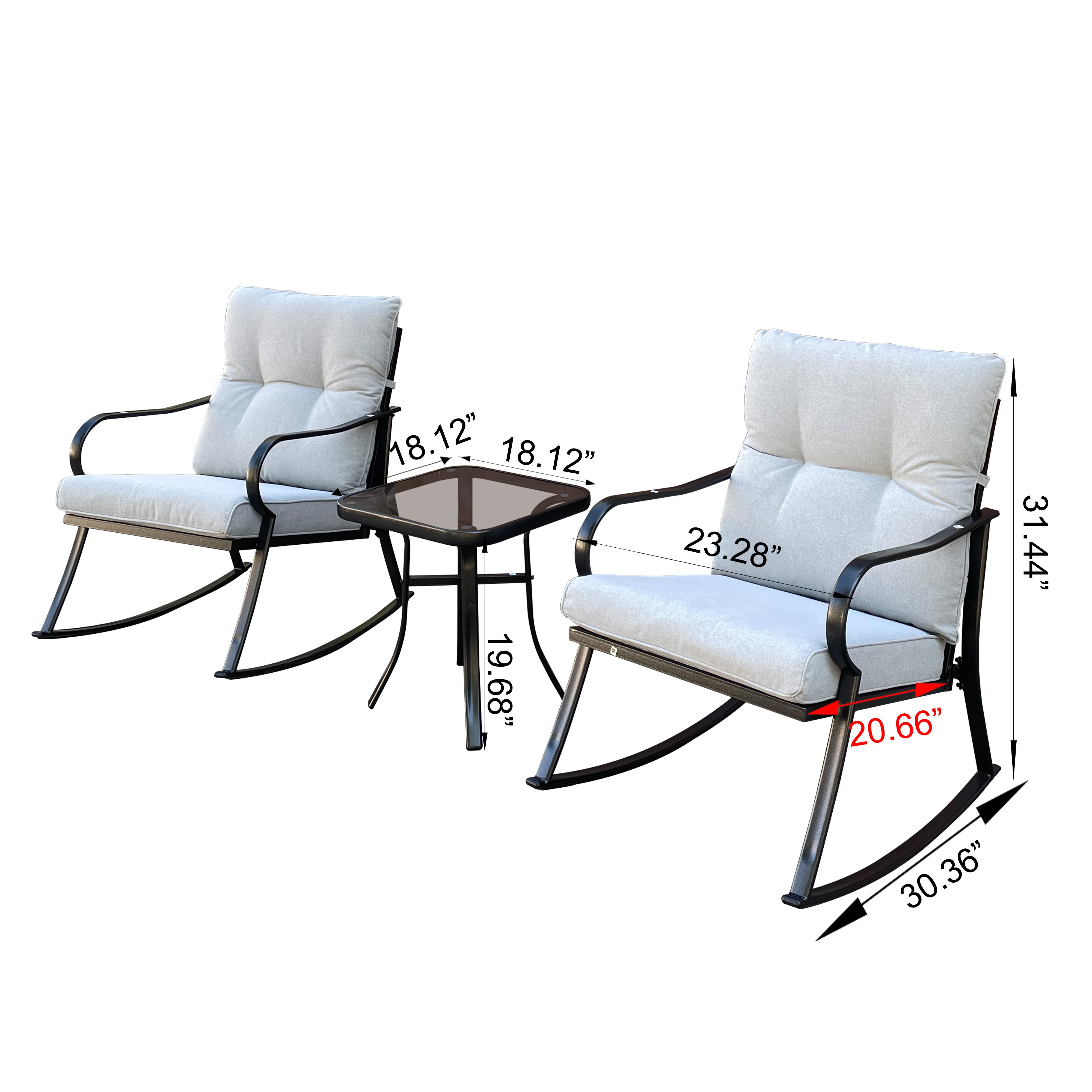 ROCKER SET CHAIR AND TEAPOY OFF-WHITE