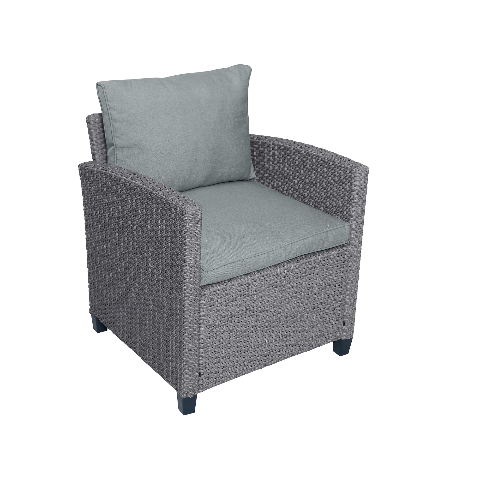 TOPMAX 6-piece outdoor rattan wicker set chair, stool, and table (gray rattan+gray mat)