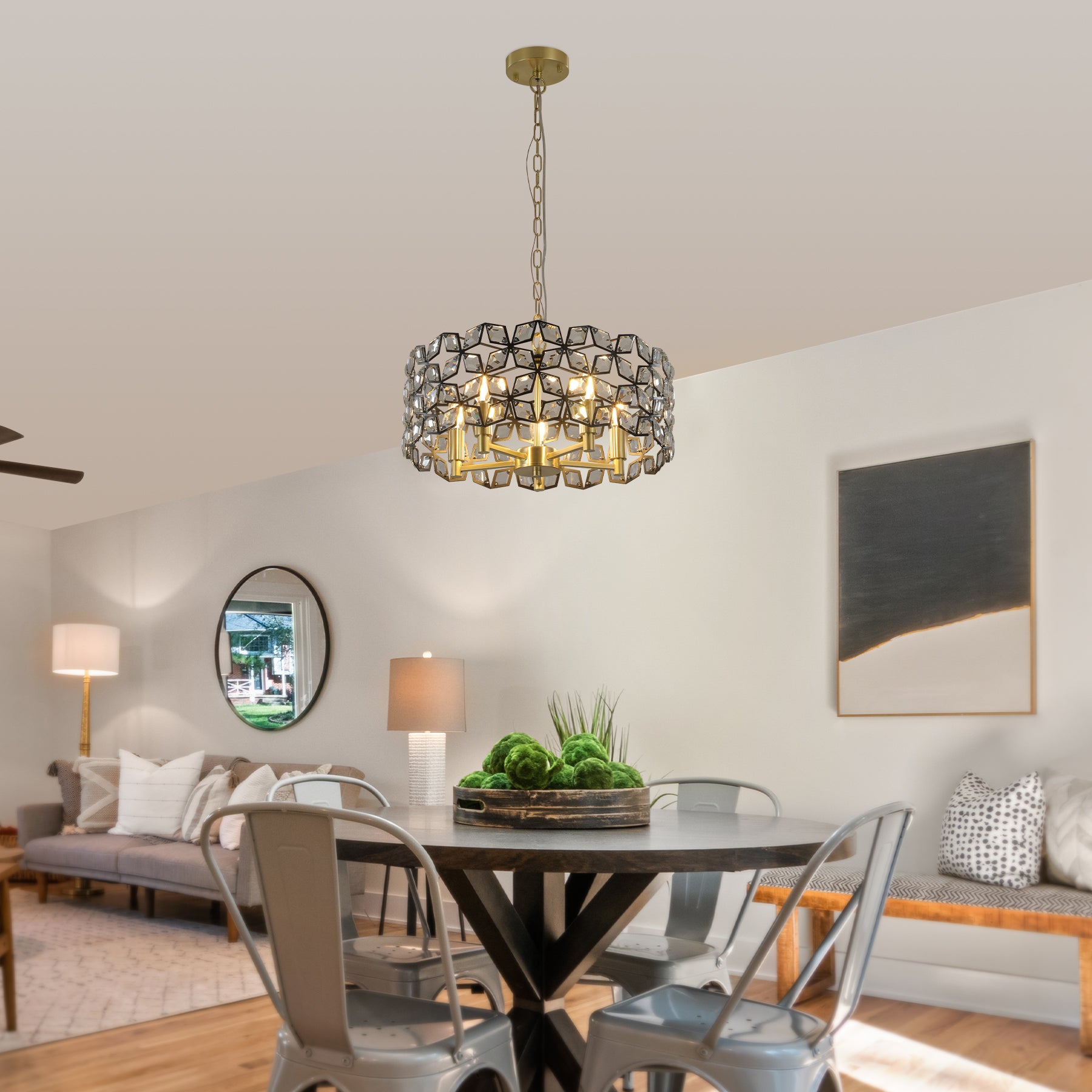 Modern Crystal Chandelier for Living-Room Round Cristal Lamp Luxury Home Decor  Light Fixture