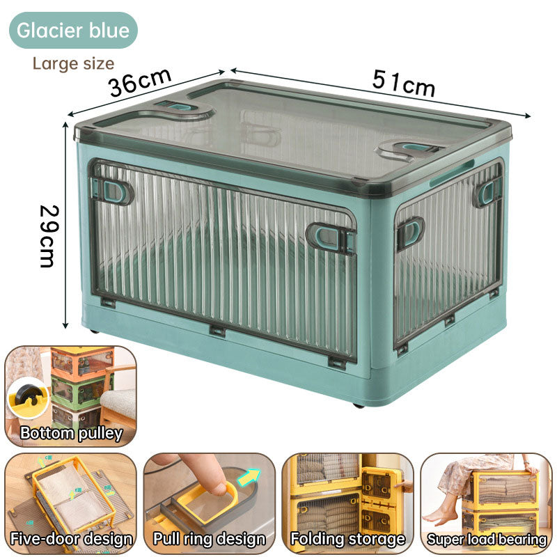 Cabinet clothes clothing quilt storage box household transparent plastic folding box snack toy finishing box