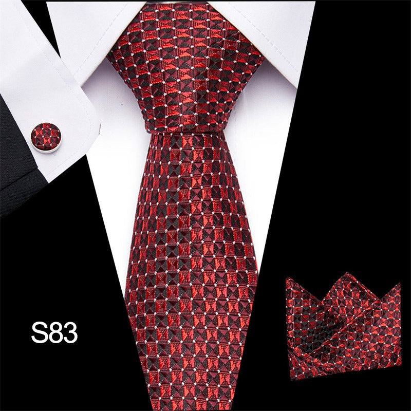 Men's tie three piece set cashew flower series fashion tie