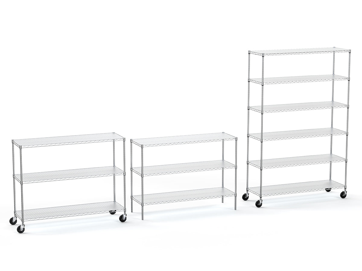 6 Tier Wire Shelving Unit 6000 LBS NSF Height Adjustable Metal Garage Storage Shelves with Wheels