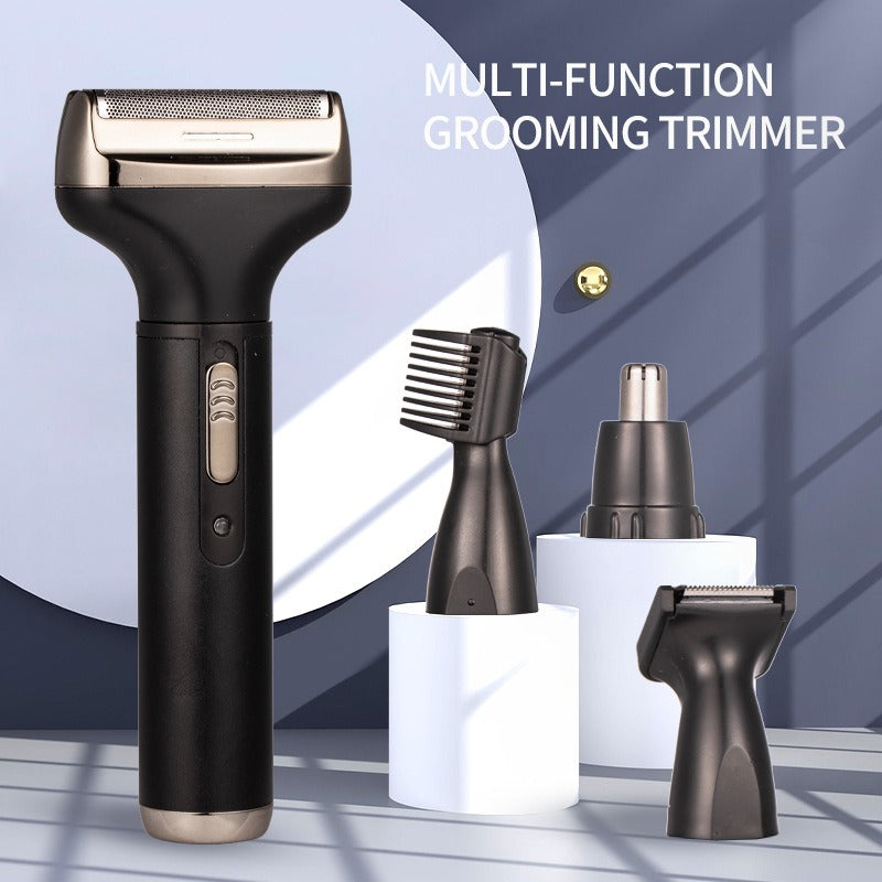 New Men's 4 in 1 Electric Razor Nose Hair Sideburns Knife Trimmer Eyebrow Grooming Set Compound