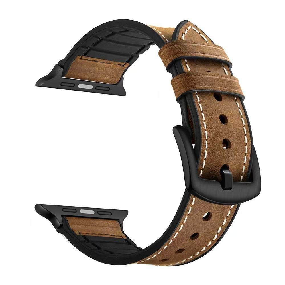 Suitable for Apple Watch Apple iWatch 8th generation 7654 SE silicone sticker retro Crazy Horse strap